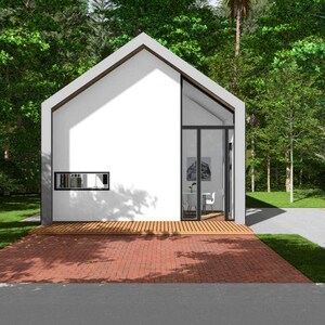 Tiny House Floor Plan: 2 Bedroom Minimalist Design (PDF Downloadable Files)