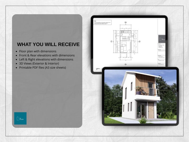 3x6m Two-story Tiny House Plan | 1 Bed 1 Bath PDF - Etsy