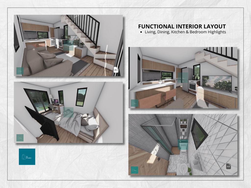 3x6m Tiny House Plan | 2-story Compact Home Design | 1 Bedroom, 1 ...