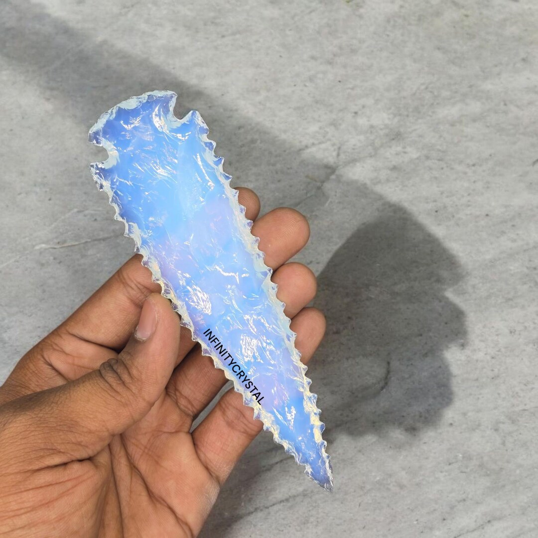 Handcrafted Opalite Arrowhead – Crystal Spearhead Replica, Ritual ...