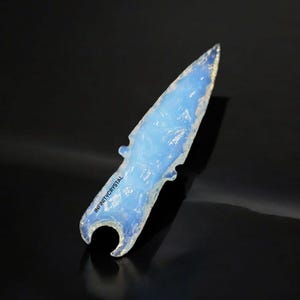 Hand Crafted Opalite Crystal Knife,Opalite Moon Shape Knive,Opalite Hunting Sword,Crystal Dagger,Gif For Her,Crystal Point 5.5-6” Inches.