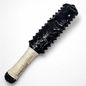 12" Black Obsidian Macuahuitl - Authentic Aztec Sword Replica, Handcrafted Knife Unique Tribal Warrior Dagger