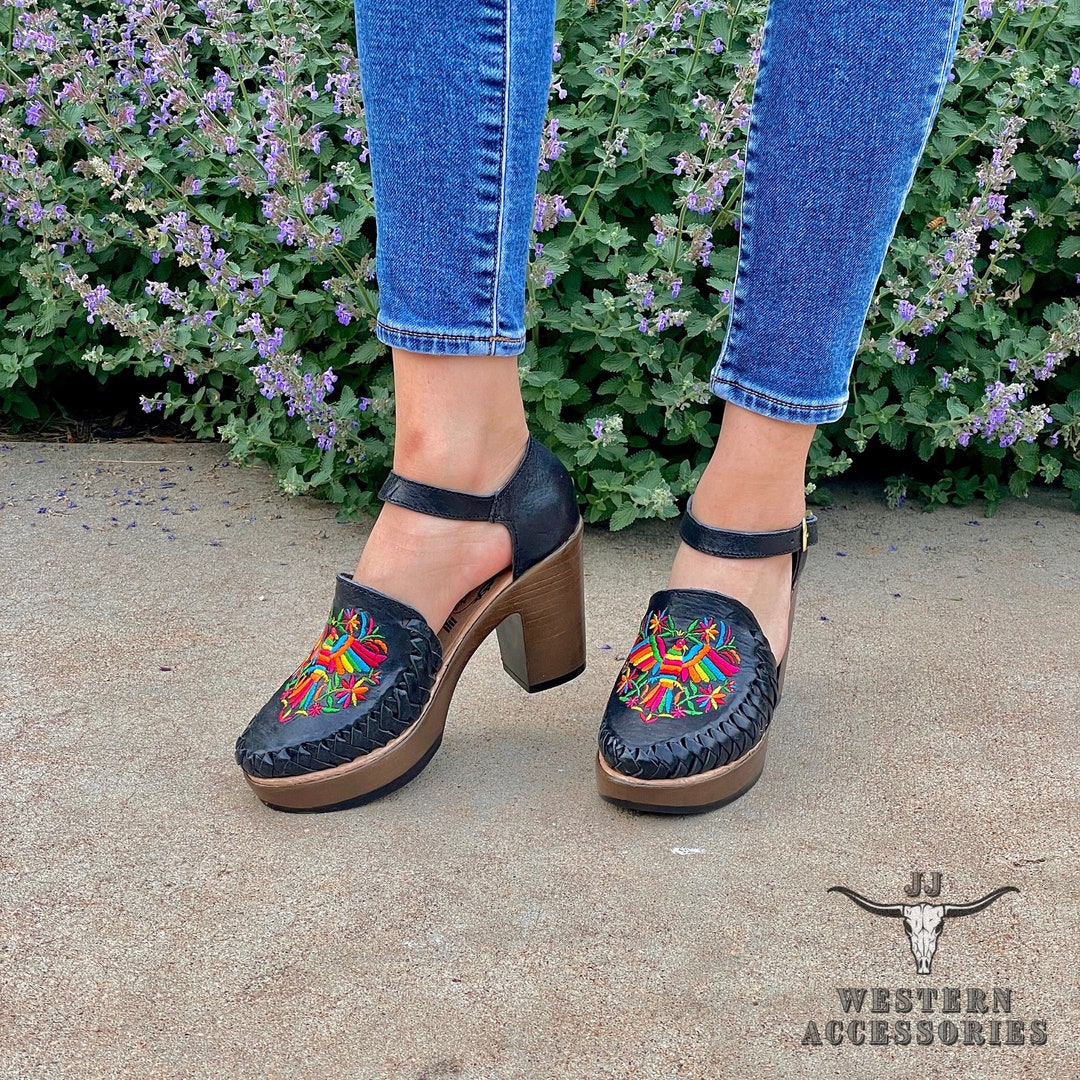 huaraches mexicanos con tacon