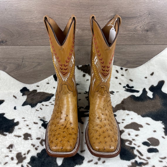 Genuine ostrich boots top