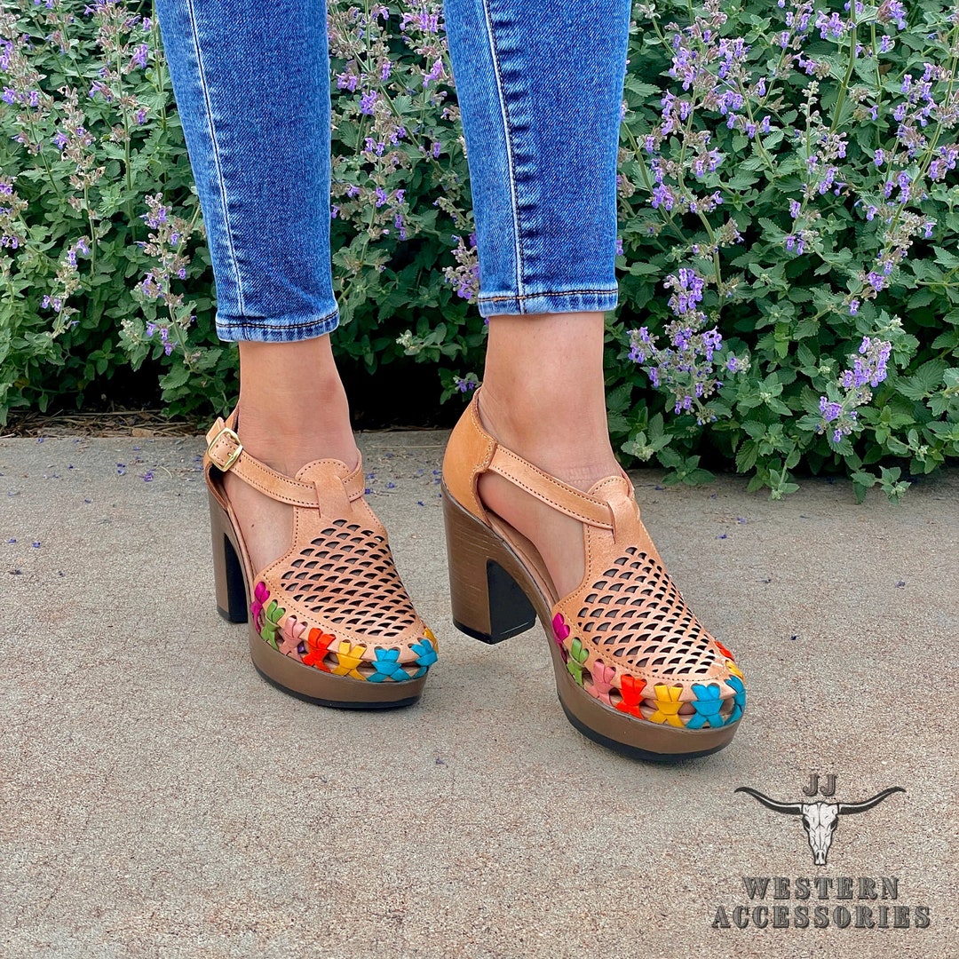 huaraches mexicanos con tacon