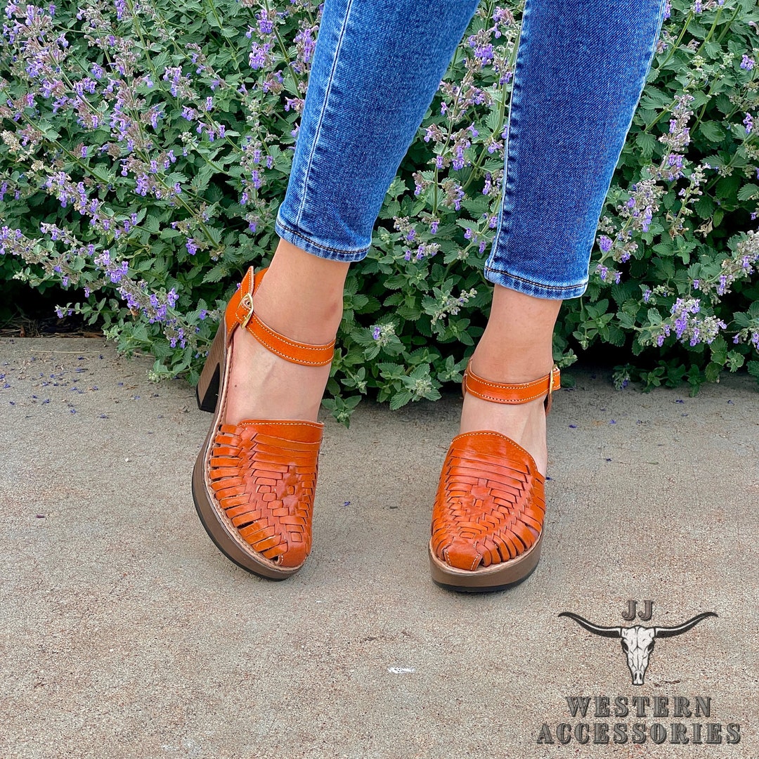 huaraches mexicanos con tacon