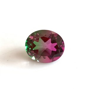 10x14mm Watermelon Tourmaline Doubelet Faceted  Cut Oval Faceted Loose Bi Color tourmaline oval loose Price Per Piece