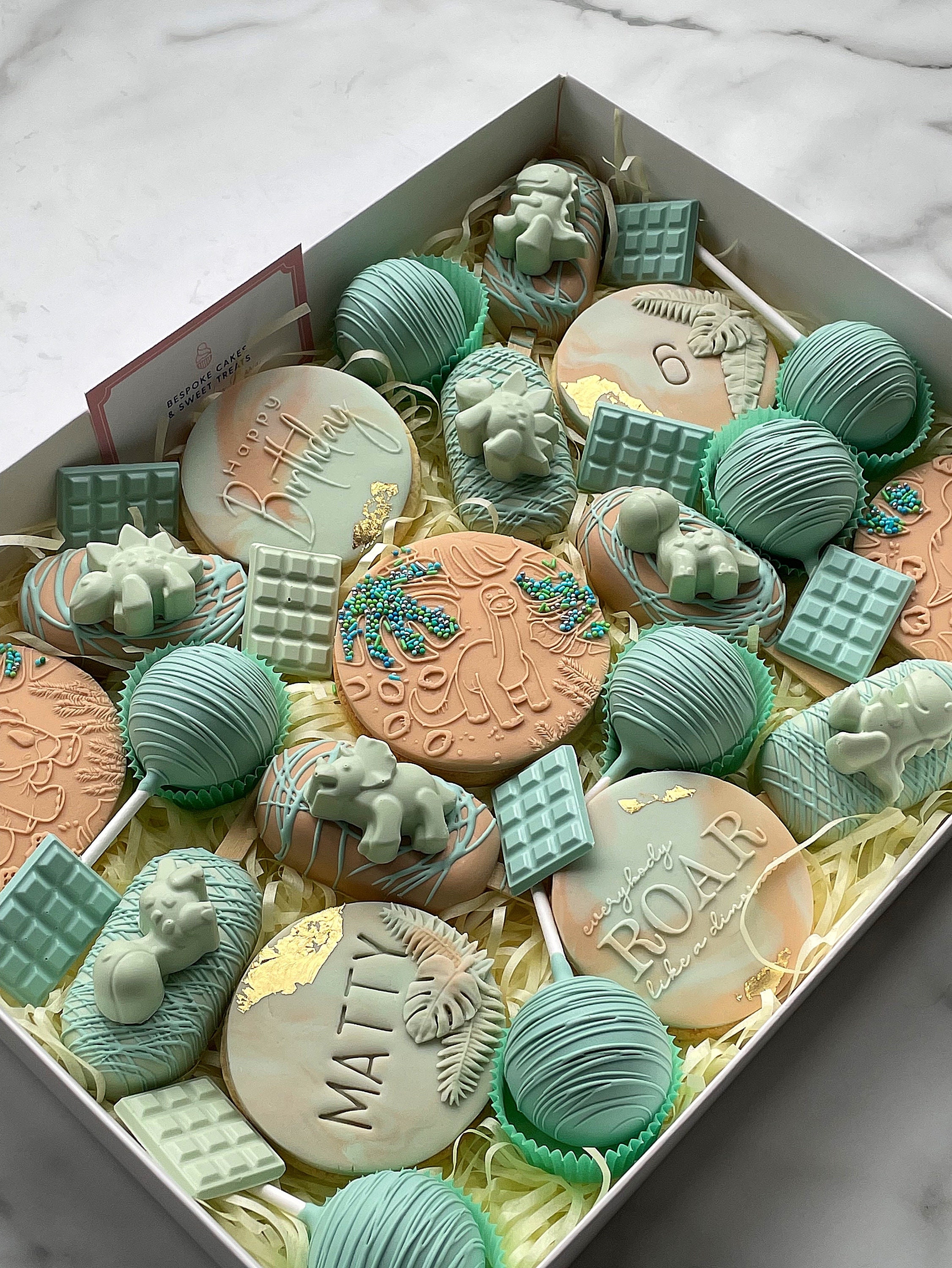 Dinosaur Luxury Birthday Gift Cakesicles/cake Pops/cookies Treat Box