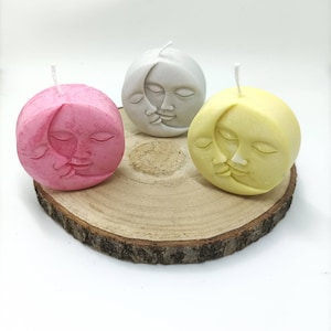 Mond & Sonne Kerze/ Sojawachskerze / Mystische Kerze / Objektkerze / handgemachte Kerze / süße Dekoration / Vegan / Geschenk für sie / Geschenke