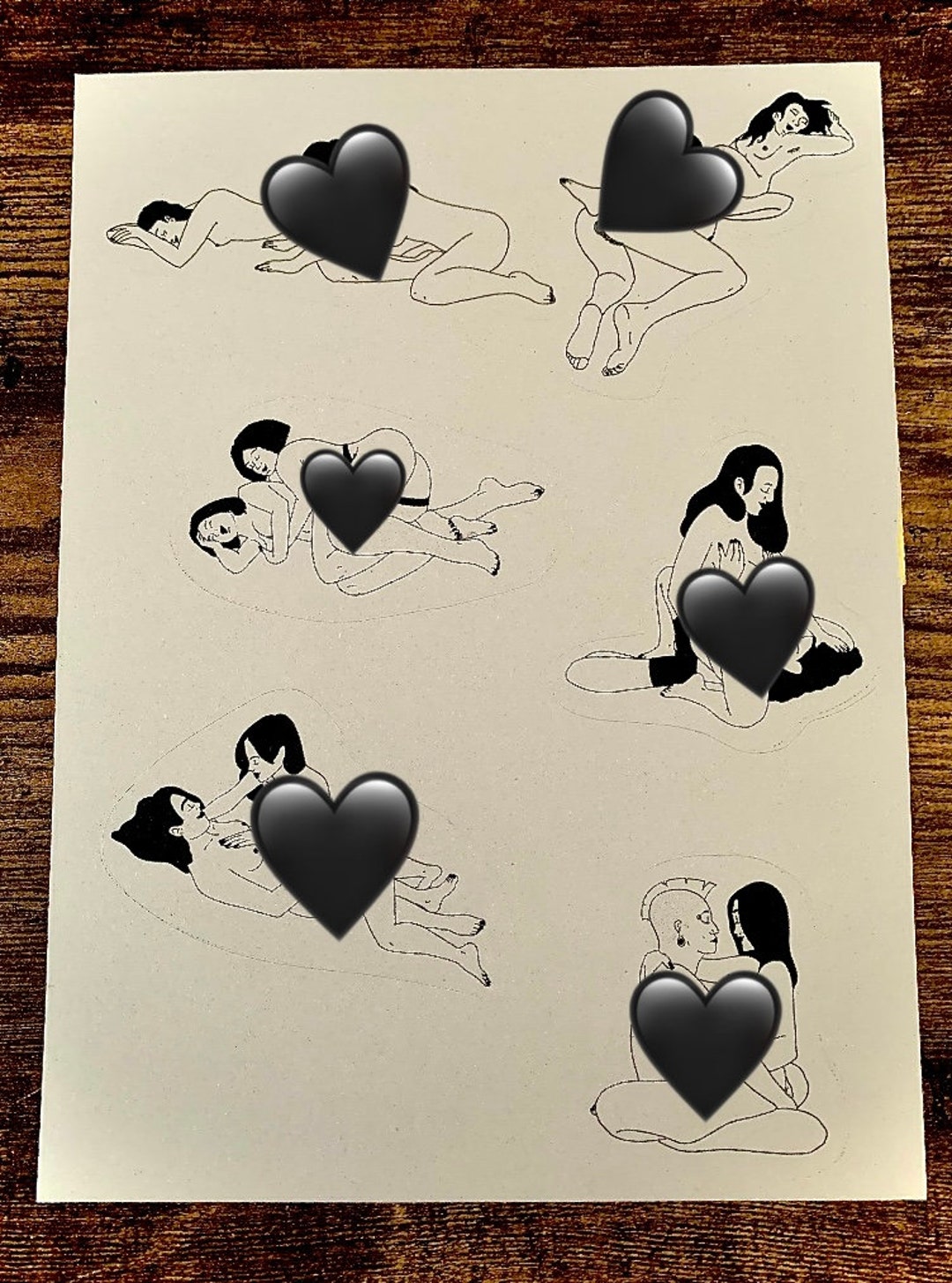 Lesbian Sex Positions Erotic Handmade Stickers adult image