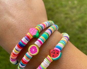 Katsuki / Heishi Armband Rainbow mit Früchten