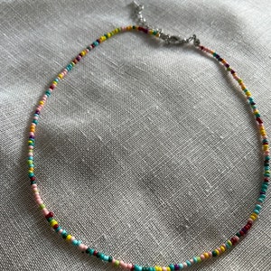 Perlenkette im Boho Stil, bunt, pastell, Perlenchoker Bild 9