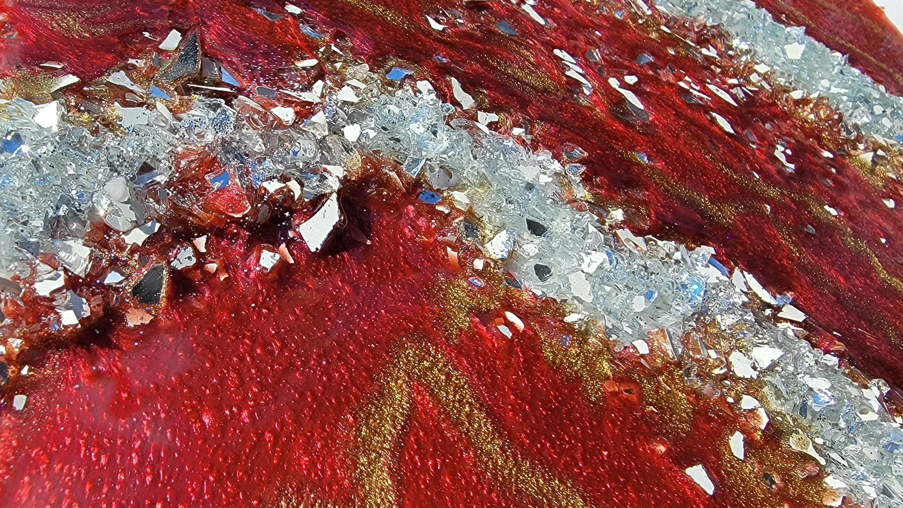 Red Geode Wall Art, Crystal Wall Decor, Resin Geode Canvas, Luxury Wall ...