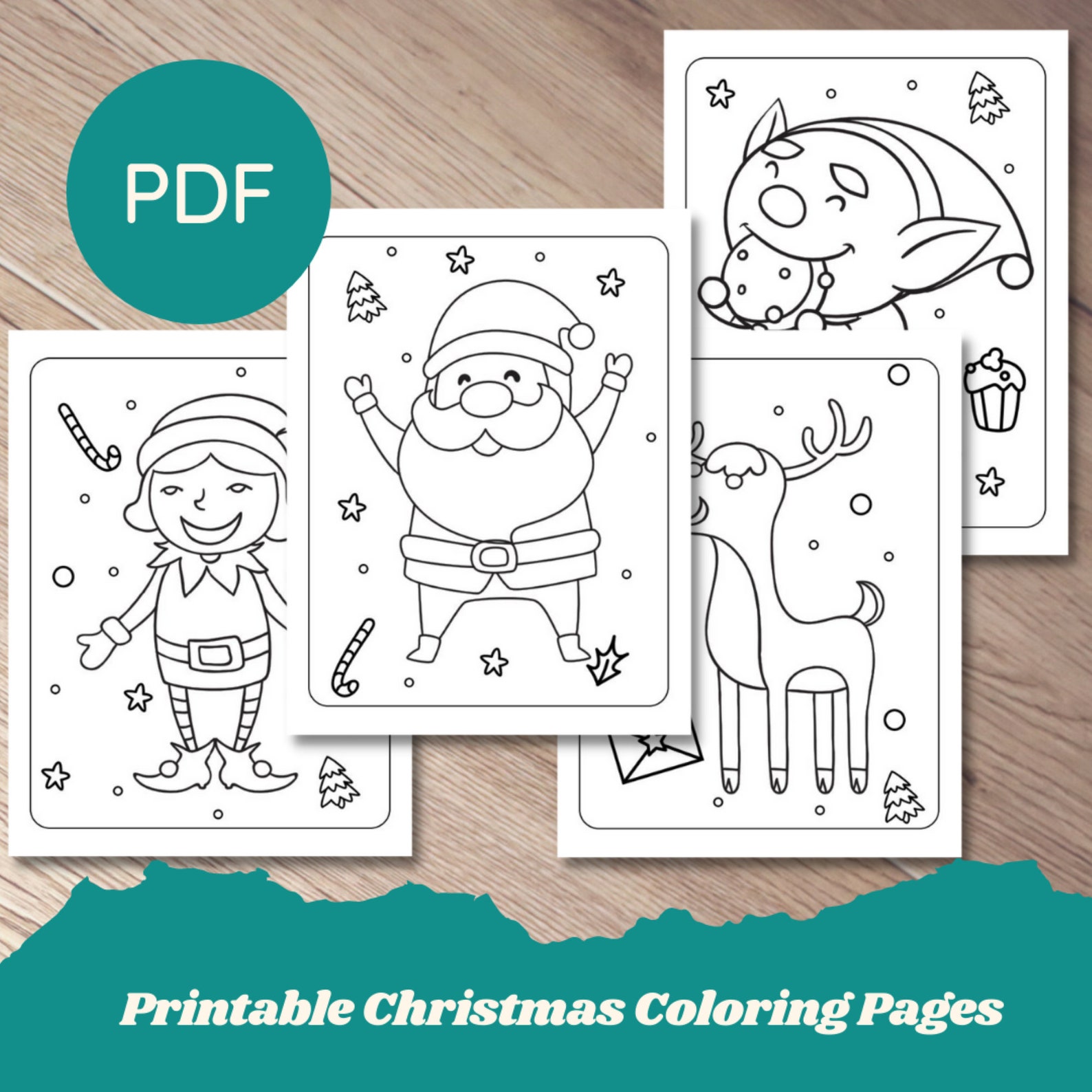 Christmas Coloring Pages for Kids - Printable PDF Instant Download ...