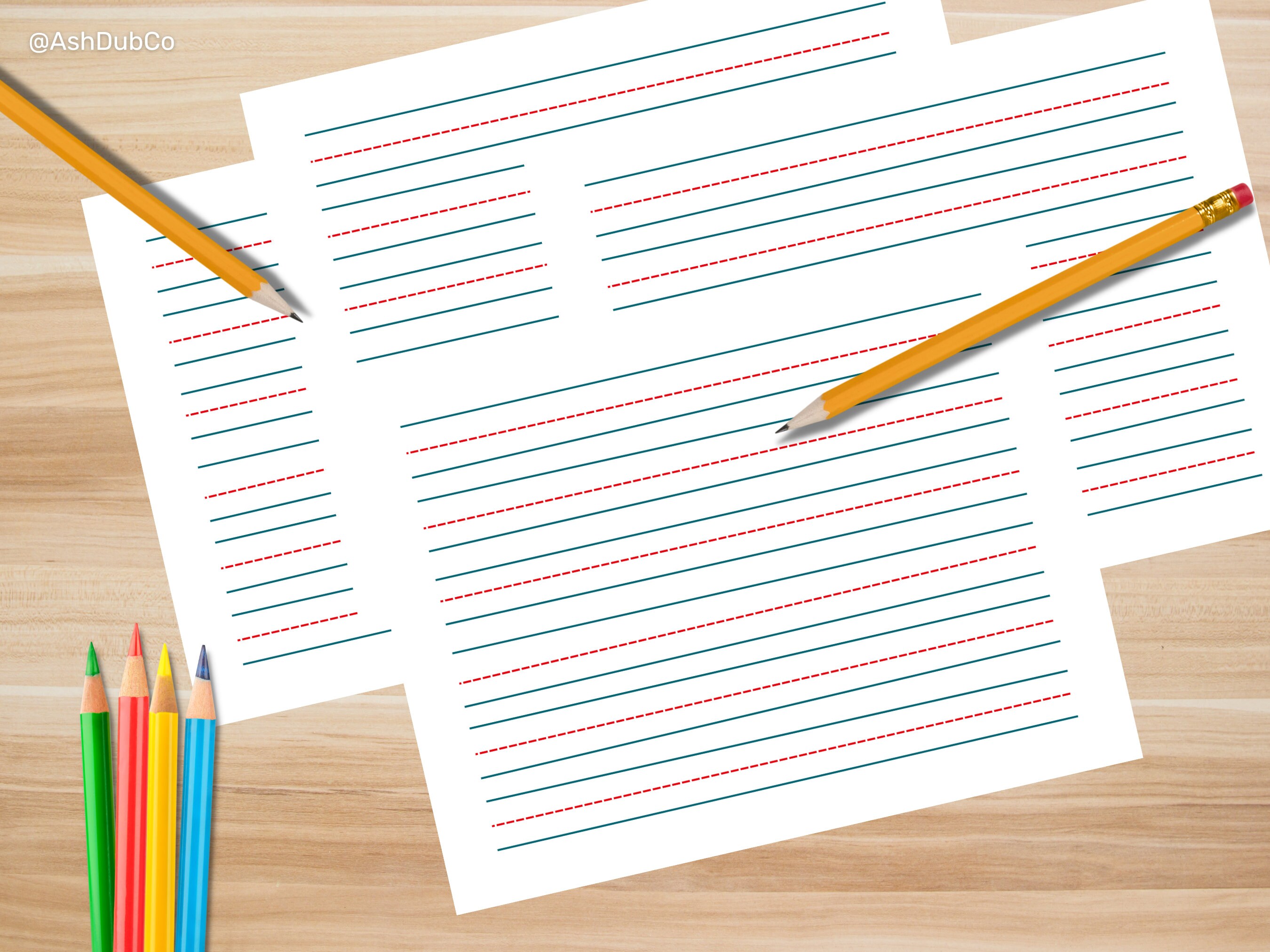 Lined Paper Printable Kids Practice Writing Sheets Homeschool ...