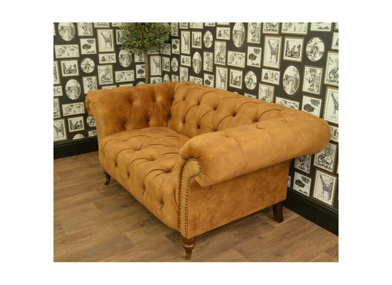 Gold Chesterfield Sofa With Castors Handcrafted Velvet Etsy UK