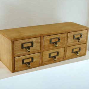 Desktop Retro Wood 6-Drawer Storage Organizer