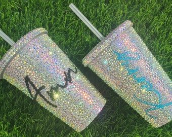 Personalised Rhinestoned Cold Cup