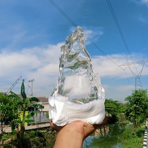 2709 gr of rough Andara Crystal Clear Diamond Milky with Ring Inside Monatomic for Meditation