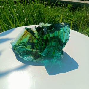 1127 Gramm Andara Crystal Aqua Blau mit Motiv Haar innen einatomig