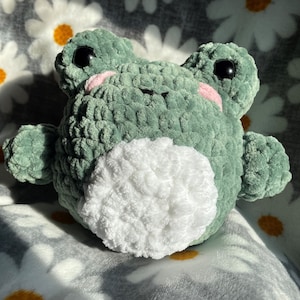 Large Fluffy Crochet Frog Plushie: Handmade Frog Lover Gift