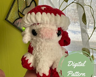 Mushroom Cap Cow Crochet Pattern, PDF Amigurumi Pattern, Instant Download, Animal Crochet Pattern, Cute Cow Stuffed Animal, Digital Guide