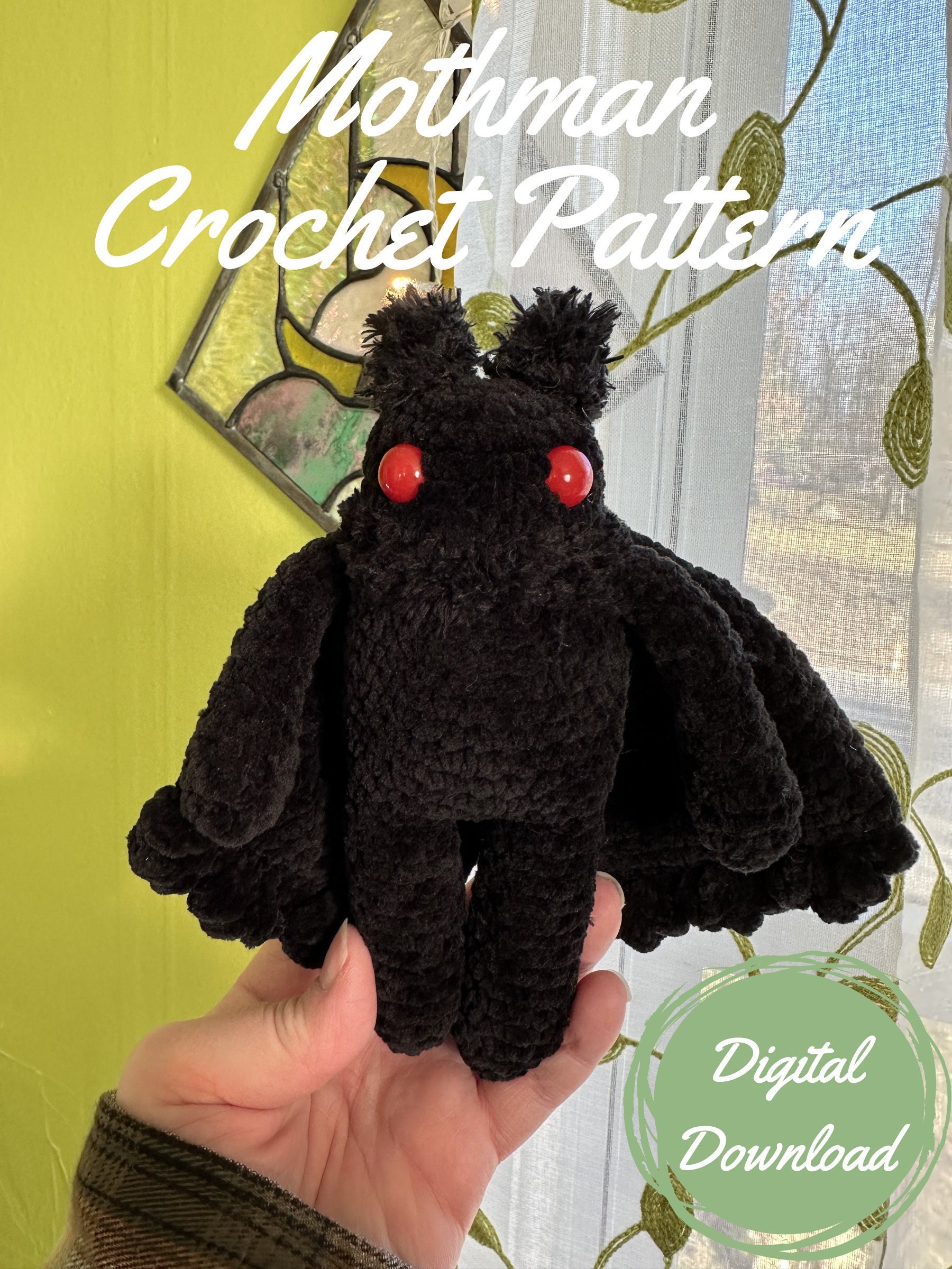 30 Mothman Crochet Patterns for Cute, Creepy, and Display-Worthy Makes 21 Amigurumi Cryptid Plush Mothman