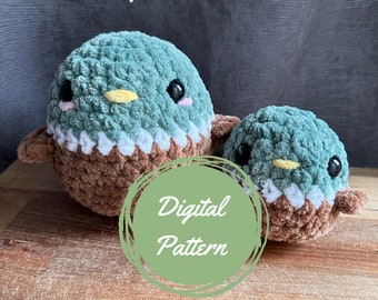 2in1 Round Mallard Duck Crochet Pattern, PDF Amigurumi Pattern, Instant Download, Animal Crochet Pattern, Cute Duck Stuffed Animal