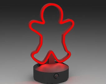 Neon Sign - Gingerbread Man Shape