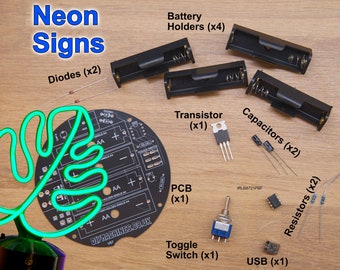 Neon na biurko — zestaw elektroniki