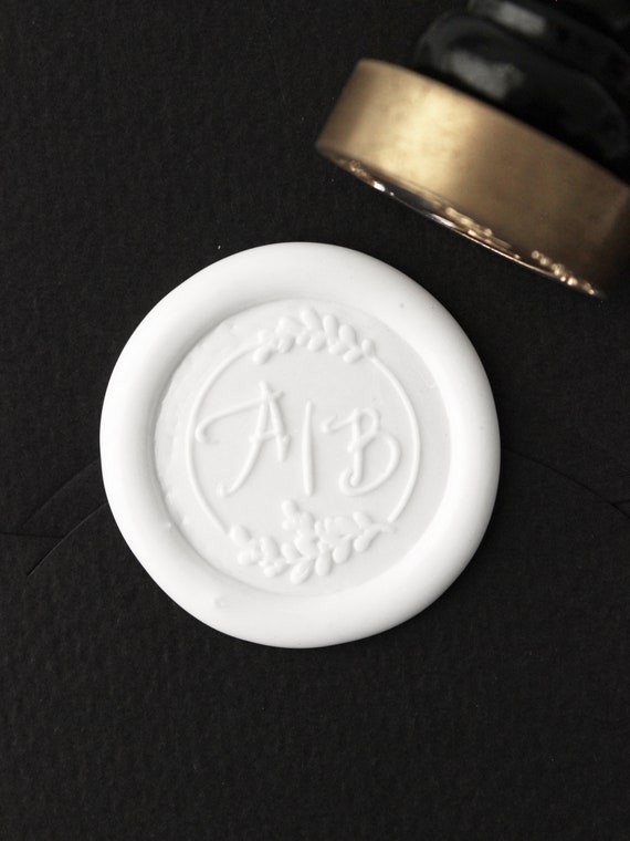 Double Initials Wedding Custom Self-Adhesive Wax Seal Stickers -  Personalized Designs for Invitations, Favors, and More