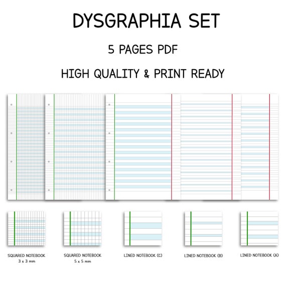 Dysgraphia Set Disgrafia Set Printable Paper Dysgraphia Etsy