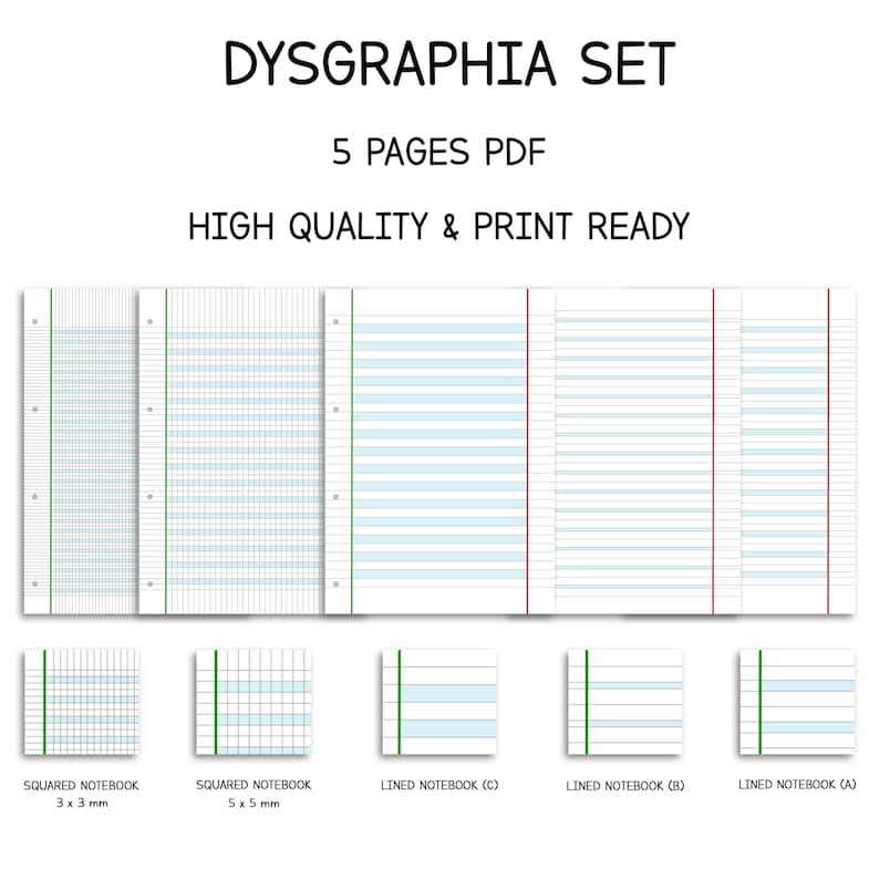 Dysgraphia Set Disgrafia Set Printable Paper Dysgraphia Etsy