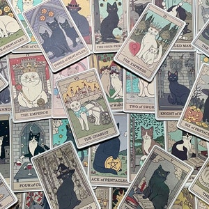 Tarot Cat Card Sticker Collection | High Quality Waterproof Stickers