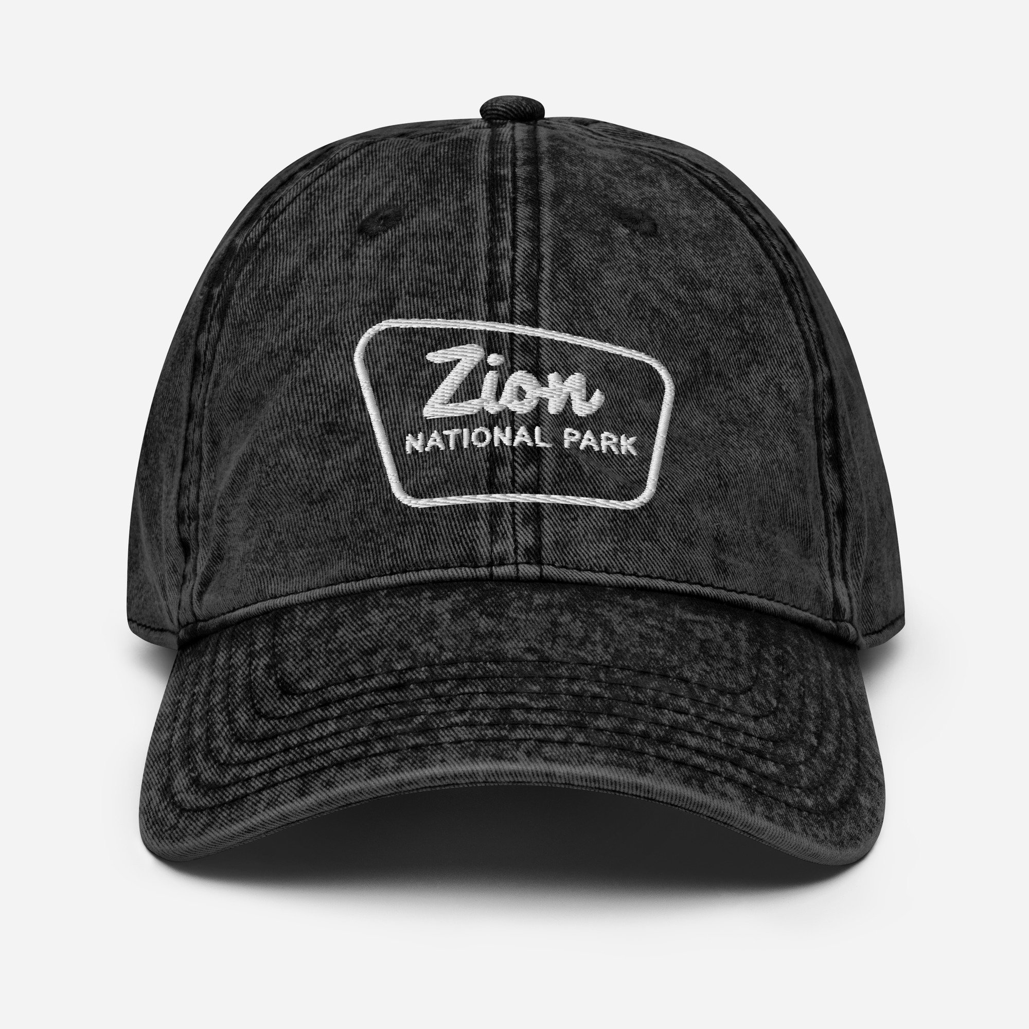 ZION NATIONAL PARK High Crown Trucker Hat - Grey (Curved Brim)