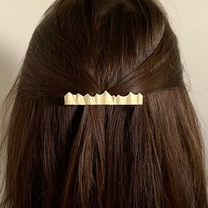 Golden mountain hair barrette, handmade women's hair clip