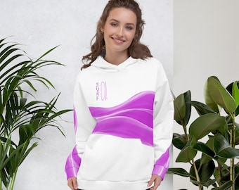 Pink Wave Surf Hoodie - Unisex Recycled Polyester Fleece