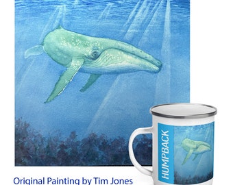 Mug Humpback Whale Enamel Camp Coffee Cup Outdoor Gift