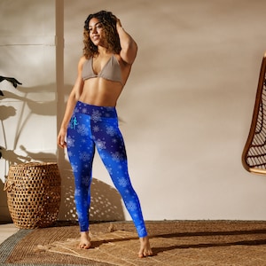 Leggings Yoga MIdnight Snowflake Yoga Athletic Tights