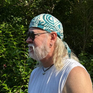 Handcrafted Cotton Do-Rag: Aloha Print Helmet Liner, Chemo Cap