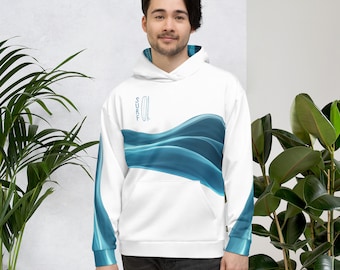 Hoodie Surf Blue Wave Unisex Hoodie Surfer Sweatshirt