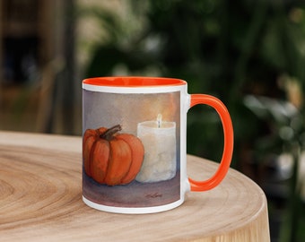 Thanksgiving Mug: Holiday Pumpkin Art, Color Inside