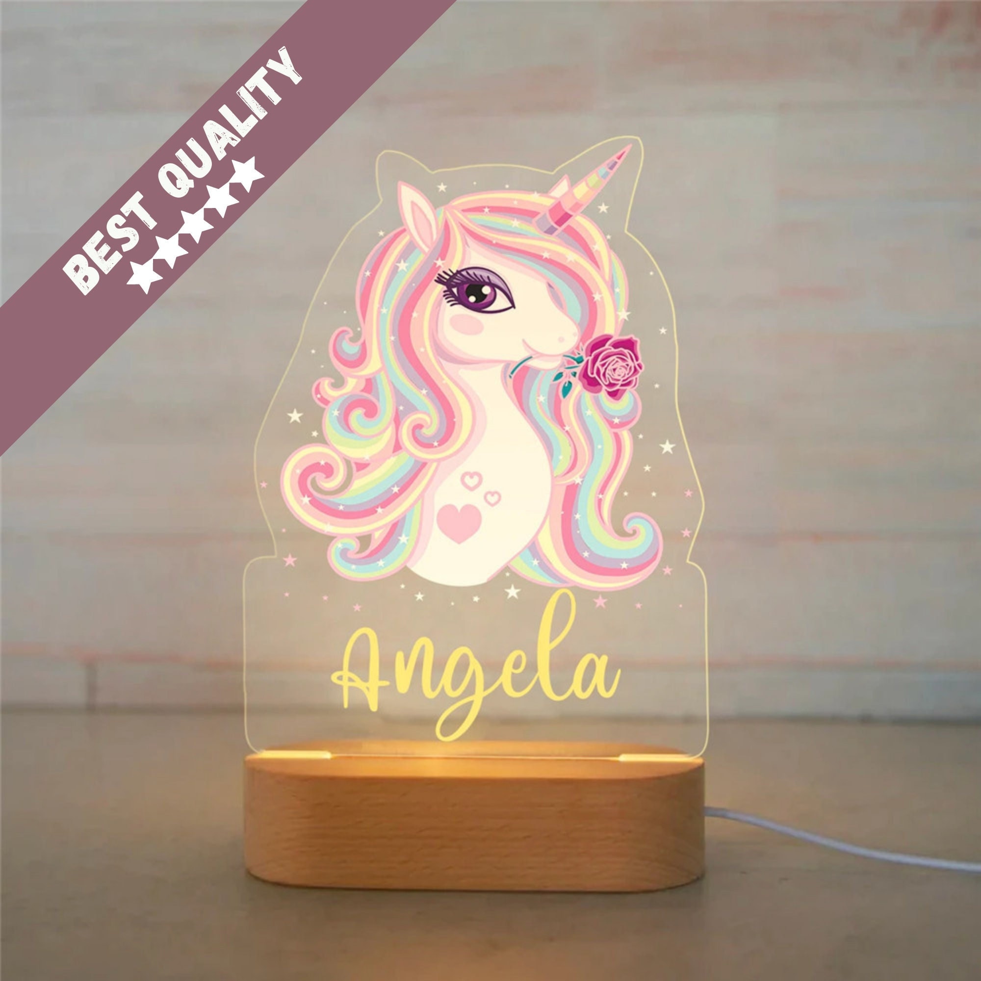 Veilleuse Personnalisable Bebe - Decoration Chambre Cadeau Naissance Prénom Lampe Personnalisée Enfa