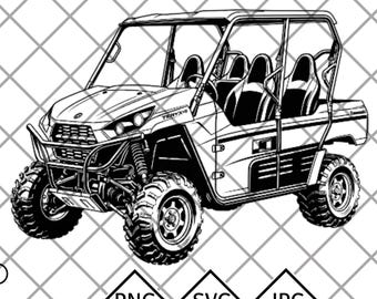 Kawasaki Teryx 4 SVG | PNG | JPG | Grafika UTV SXS Side by Side | Grafika wektorowa pojazdu terenowego | Pobieranie cyfrowe na naklejki, koszulki i rękodzieło