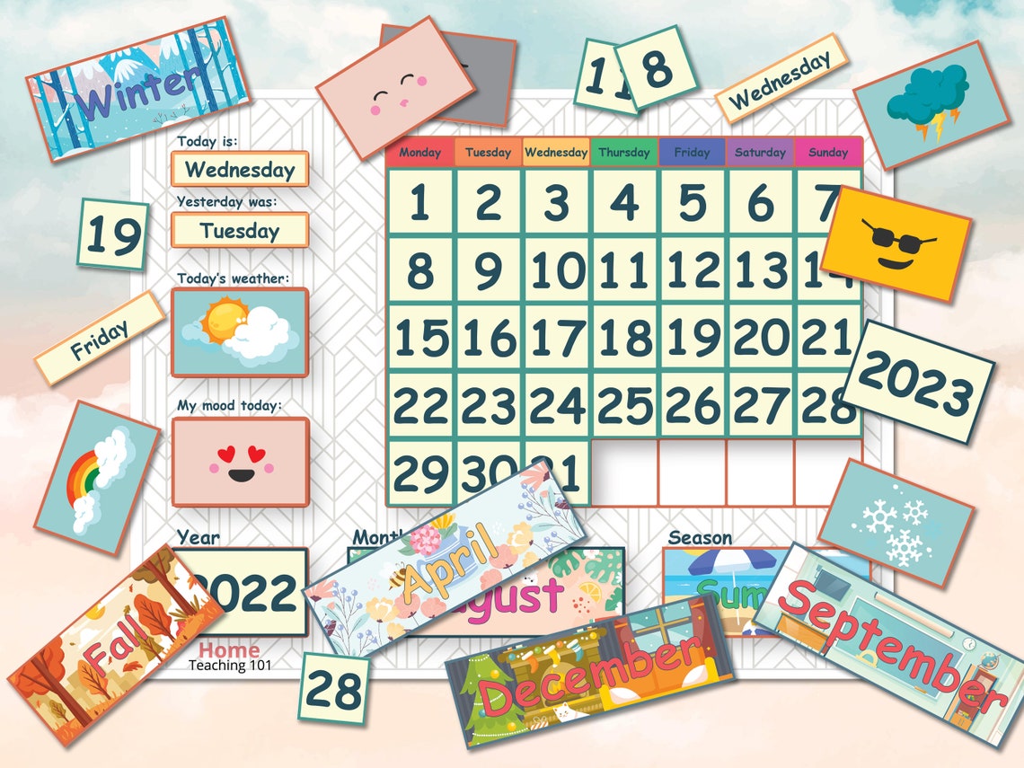 Kids Activity Calendar Printable Etsy