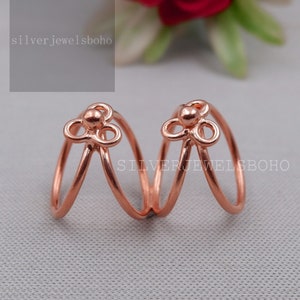 Set of 2 Arthritis Finger Splint Ring - Copper 0r 925 Sterling Silver Splint Ring - PIP or DIP Splint Ring - EDS Splint Ring
