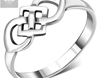 Sterling Silver Celtic Knot Ring | Minimalist Irish Jewelry