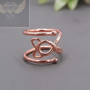 Copper Finger Splint Ring - Sterling Silver Lateral Deviation Arthritis Splint Ring - Arthritis Splint Ring - Thumb Finger Splint