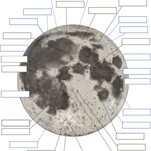 Moon Map with labels, poster and Moon landing pages Printable image 4