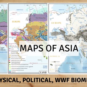 Karten von Asien - Physische, Politische und Biome - Druckbare Geographie-Ressourcen